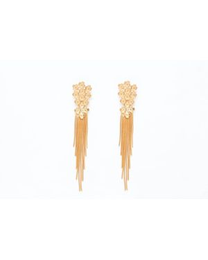 Avenue Chic Fringe Bouquet Earrings - Black