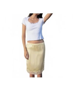 Only Hearts Charmeuse Knee Length Slip Skirt - White