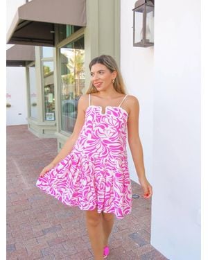 TCEC Abstract Swirl Mini Dress - Pink