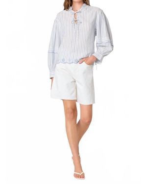 Astr Taliyah Striped Blouse - White