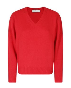 DUNST V-Neck Wool-Cashmere Sweater - Red