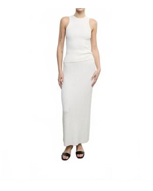 Enza Costa Boucle Knit Skirt - White