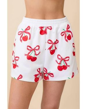 Main Strip Cherries This Christmas Lounge Shorts - Red