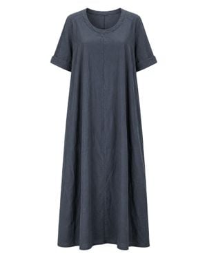 Transit Fluid Slate Silk-Blend Maxi Dress With Minimalist Design - Blue