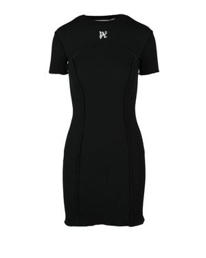 Palm Angels Bodycon Mini Dress With Cut-Out Back And Logo Detail - Black