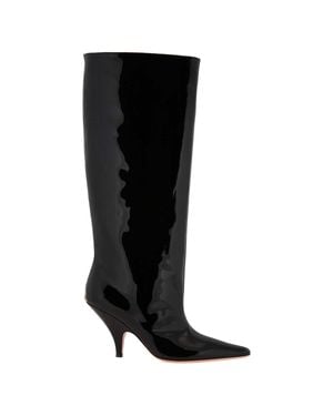 Bally Katy Patent Leather Long Boots, Brand Size 37 Us - Black