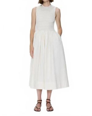 Pistola Gladys Smocked Bodice Midi Dress - White