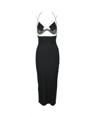 Amazuìn Strappy Bra-Style Midi Dress - Black
