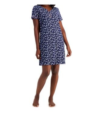 Charter Club Luxury Cotton Sleep Shirt Nightgown - Blue