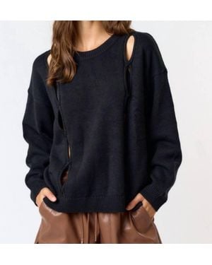 Lalavon Emily Cut Out Sweater - Black