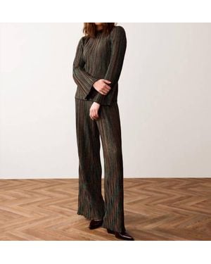 Summum Lurex Stripes Plisse Jersey Top - Multicolor