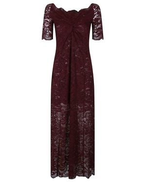 Rabanne Off Shoulder Floral Lace Dress - Purple