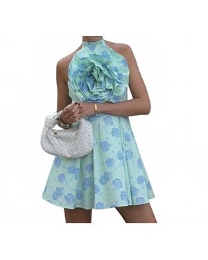 Glamorous Rosie Corsage Skater Mini Dress - Blue