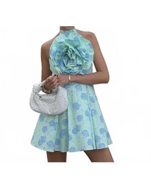 Glamorous Rosie Corsage Skater Mini Dress - Blue