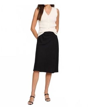 NIC+ZOE Rumba Linen Slip Skirt - Black
