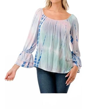 VAVA Eyewear Frances Off Shoulder Pastel Bamboo Top - Blue