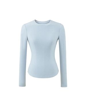 TRUEDAMES Hourglass Waist Long Sleeve T-Shirt - Blue