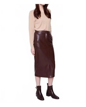 Charlie b Faux Leather Midi Skirt - Red