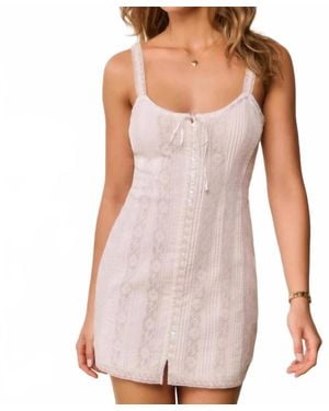 LoveShackFancy Aster Cotton Victorian Mini Dress - Purple