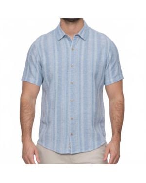 Flag & Anthem Oceanside Short Sleeve Linen Shirt - Blue