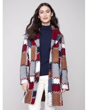 Charlie b Plush Knit Button Front Long Jacket - White