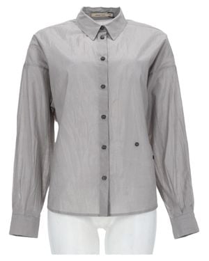 Paloma Wool Semi-Sheer Button-Down Shirt With Classic Collar - Gray