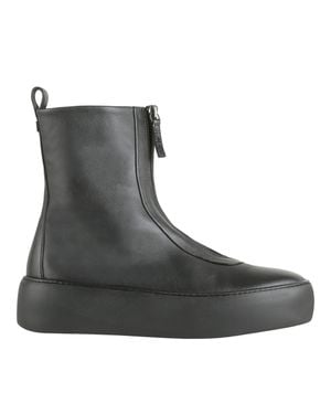 Högl Dylan Smooth Leather Front Zipper Wedge Ankle Boots - Brown