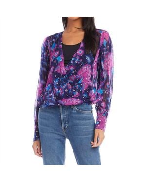 Fifteen Twenty Drape Front Top - Blue