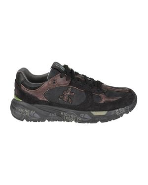 Premiata Mase25 Layered Calf Leather Sneakers - Black