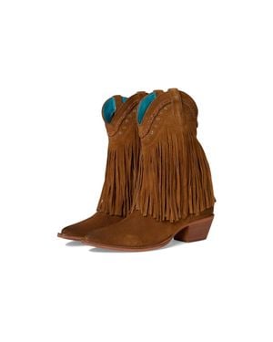 Roan Setup Fringe Western Boots - Brown