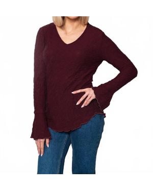 Sno Skins Dreamcatcher Flounce Sleeve Blouse - Purple