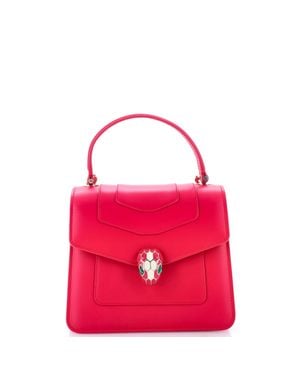 BVLGARI Serpenti Forever Top Handle Bag Leather - Pink