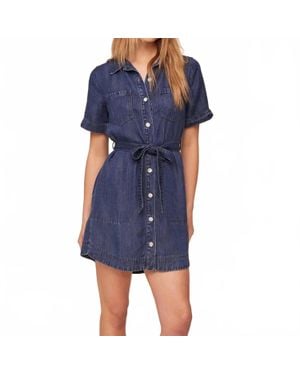 Bella Dahl Short Sleeve Utility Shirt Dress - Blue