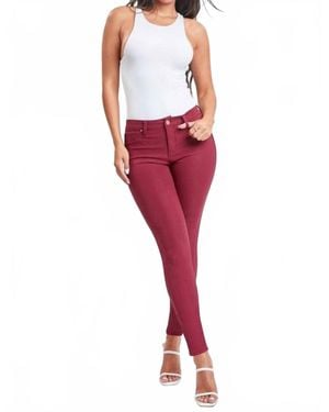 YMI Bianca Mid-Rise Skinny Jeans - Red