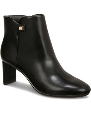 Alfani Paam Boots Faux Leather Almond Toe Ankle Bootie Lion458 - Black