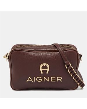 Aigner Leather Bombe A Camera Crossbody Bag - Brown