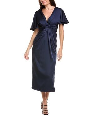 THEIA Lucia Kimono Midi Dress - Blue