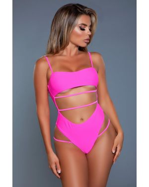 TRUEDAMES Sleek Venetia Swimsuit With Adjustable Strappy Detailing - Pink