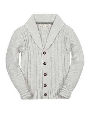 Hope & Henry Organic Shawl Collar Cardigan - Gray