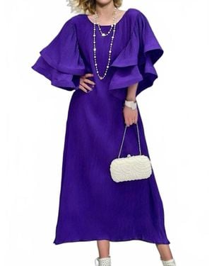 N by Nancy Mancy Ruffle Sleeves Maxi Dress - Purple