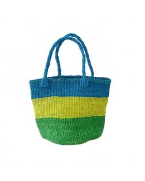 Amsha Medium Sisal Tote - Blue