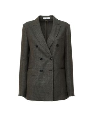 Circolo 1901 Slim-Fit Notched Lapel Double-Breasted Blazer - Black