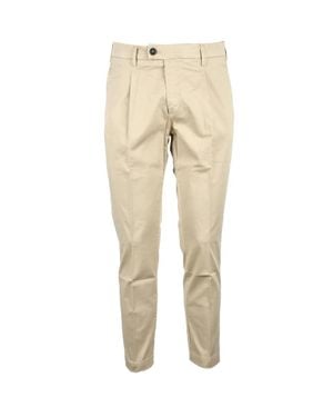 BRO-SHIP Cotton Stretch Pants With Flexible Fit - Natural