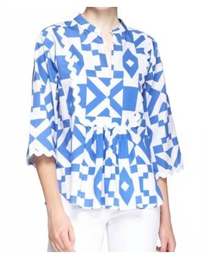 Vilagallo Valeria V-Neck Shirt - Blue