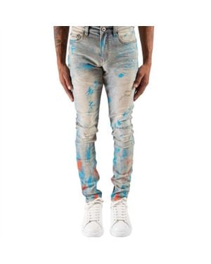 SERENEDE Skinny Stretch Artistic Jeans - Blue