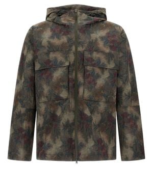 Herno Tropical Pattern Ripstop Nylon Parka - Gray