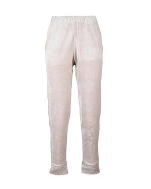 Mama B. Chenille Pants With Relaxed Fit And Tapered Leg - White