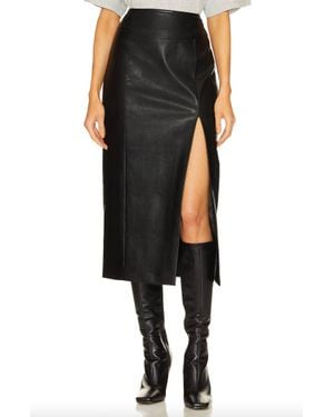 Bardot Dante Faux Leather Midi Skirt - Black