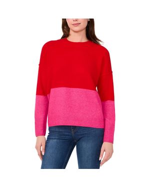 Sam and Jess Colorblock Knit Crewneck Sweater - Red