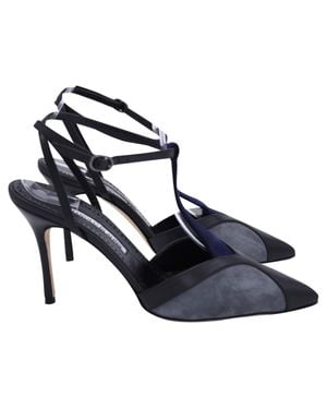 Manolo Blahnik Catillo Color-Block Sling Back Pumps - Blue